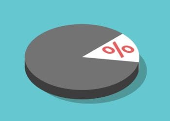 pie chart on blue background