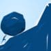 illustration of businessman pushing large boulder up a steep hill