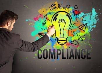 drawing of illuminated compliance lightbulb