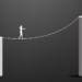 illustration of figure walking highwire between two pillars