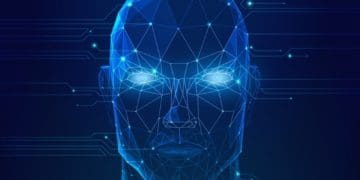 artificial intelligence, robot futuristic face