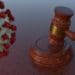 Gavel Law Hammer with Coronavirus Covid-19 3D image