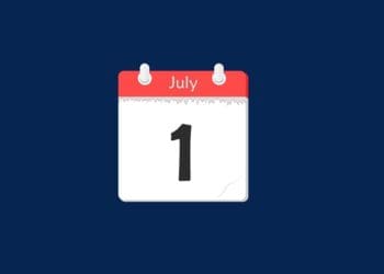 july 1 on page a day calendar on navy background