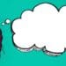 pop art illustration of woman with thought bubble