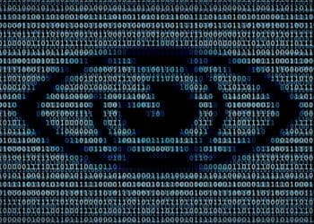 Eye symbol in digital background / A concept of virtual reality or internet surveillance