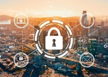 data privacy icons on san francisco skyline