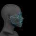 illustration of face in profile measured by biometric scan