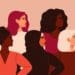 illustration of five racially diverse women standing together