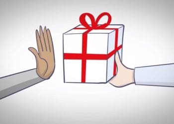 illustration of hand rejecting offered gift