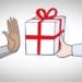 illustration of hand rejecting offered gift