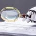 AI robot holding magnifying glass