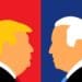 illustration of Republican candidate Donald Trump and democratic candidate Joe Biden facing one another