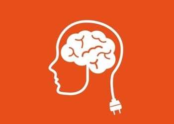 illustration of brain with electrical plug