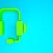 green headset on blue background