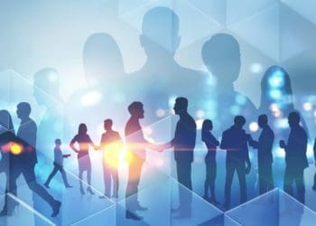 silhouettes of businesspeople