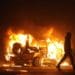 burning car, concept of civil unrest, riots