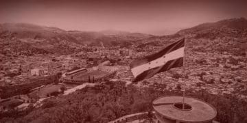 The Honduran flag flies in Tegucigalpa, the nation's capital.