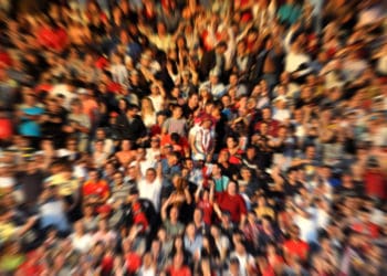stylized crowd shot of people