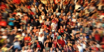 stylized crowd shot of people