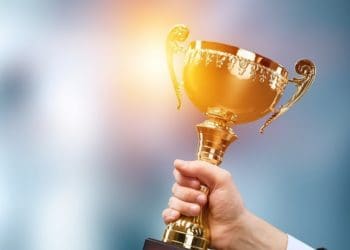 Champion golden trophy for winner