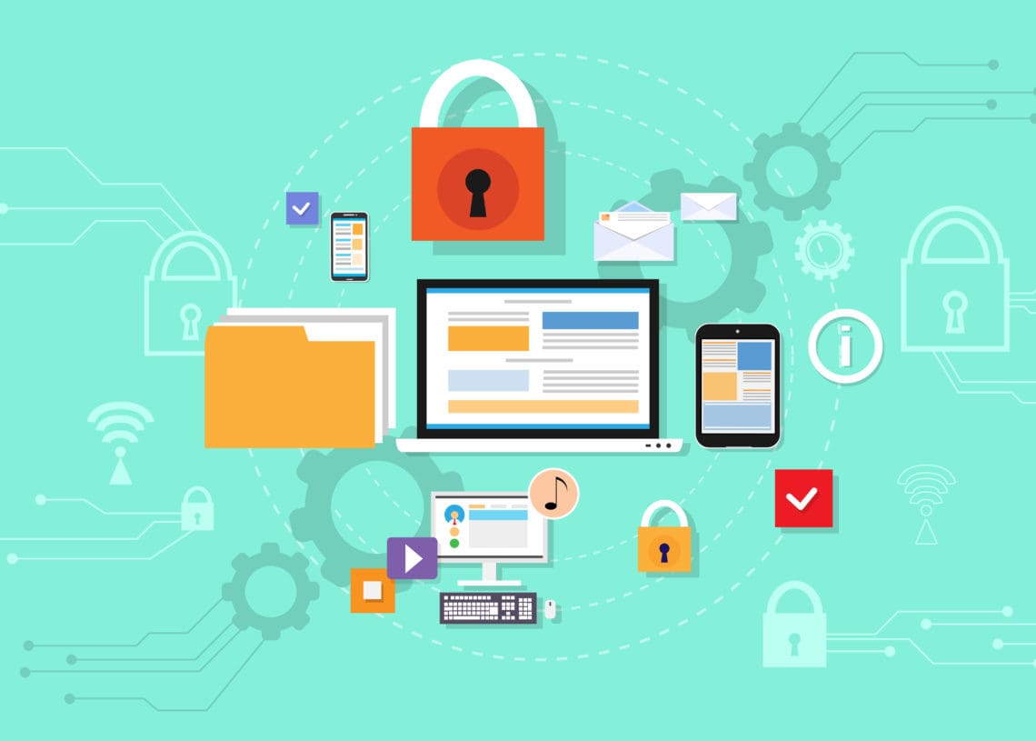 A vector of data privacy illustrations