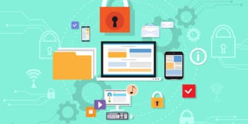 A vector of data privacy illustrations