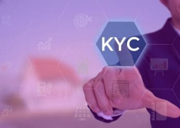 man pressing kyc button, virtual technology