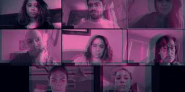 A zoom background is distorted, indicating fatigue and issues.