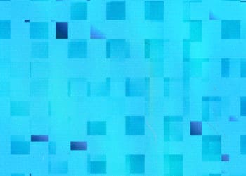 An abstract blue background comprised of squares, representing data.