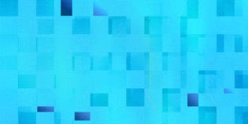 An abstract blue background comprised of squares, representing data.