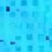 An abstract blue background comprised of squares, representing data.