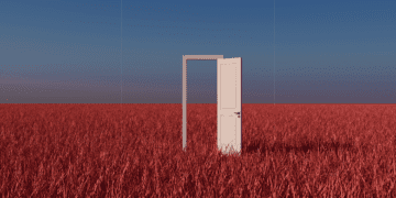 An open door stands in the middle of a field of grain, symoblizing the new position General Counsel finds itself in.