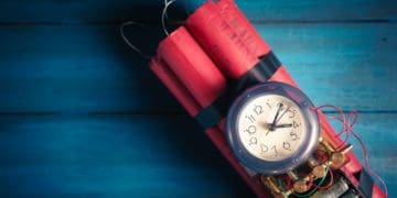 time bomb on a wooden background
