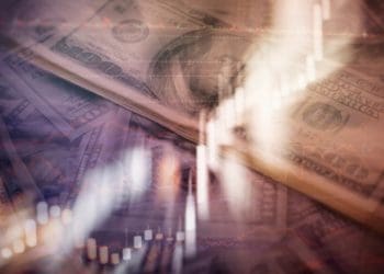 abstract financial trading graphs on monitor