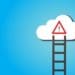 cloud with ladder to it and caution sign symbol