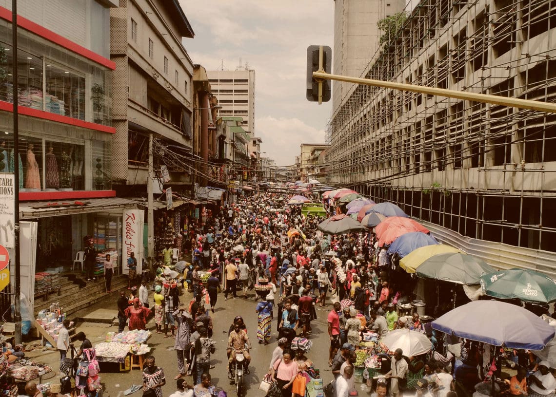 A busy market in Lagos Nigeria.