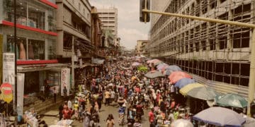 A busy market in Lagos Nigeria.