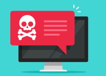 an abstract graphic depicts ransomware