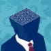 Illustration of a professional with a maze for a brain.