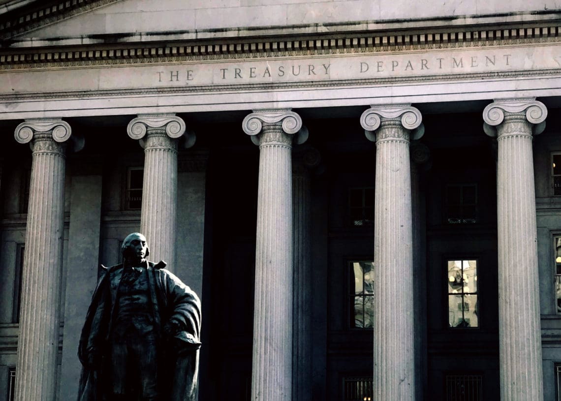 US Department of Treasury building in DC