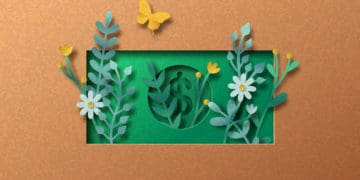 vector of plants growing out of a dollar