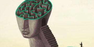 A person canoes into a brain maze.