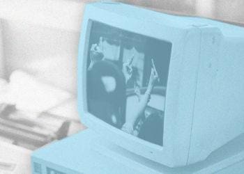 middle finger on computer screen