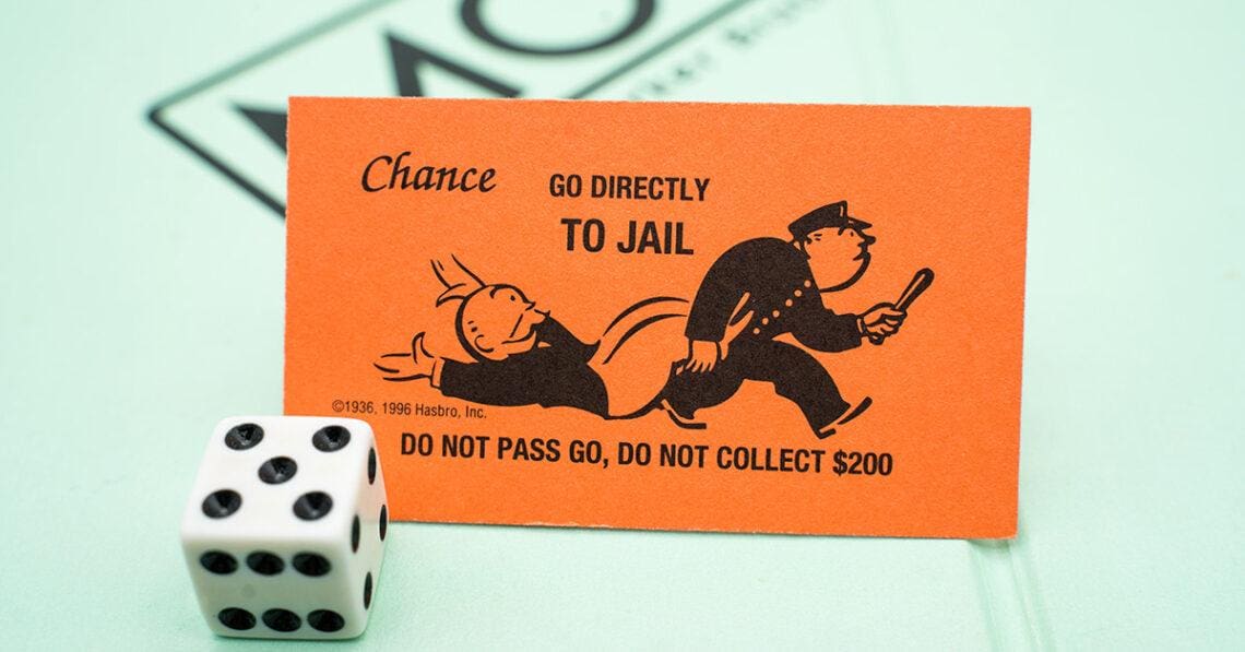 monopoly go to jail card