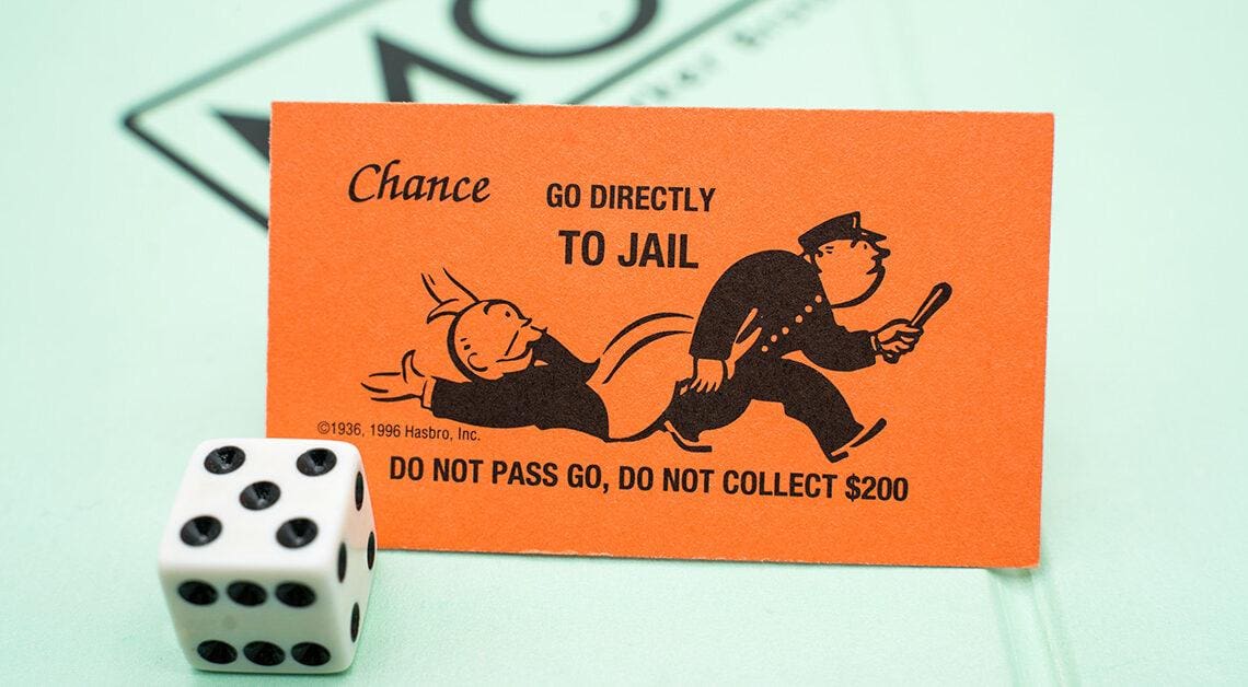 monopoly go to jail card