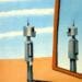 DALL·E 2023-02-16 13.18.43 - magritte style painting of robot looking into mirror