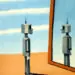 DALL·E 2023-02-16 13.18.43 - magritte style painting of robot looking into mirror