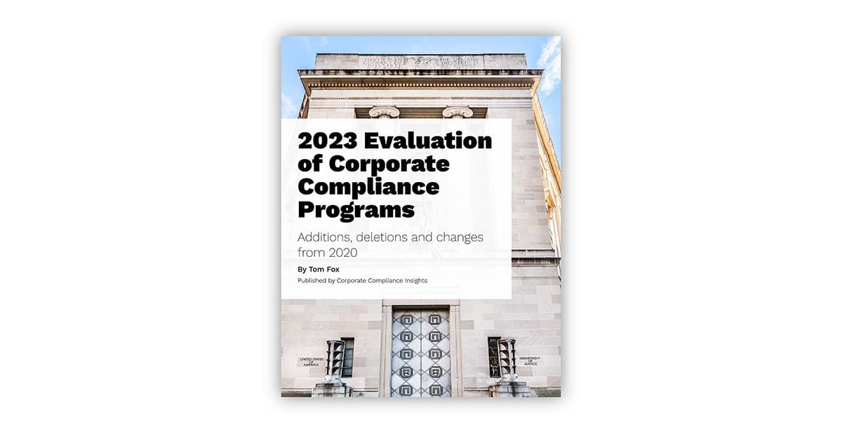 2023 Evaluation of Corporate Compliance Programs | Corporate Compliance ...