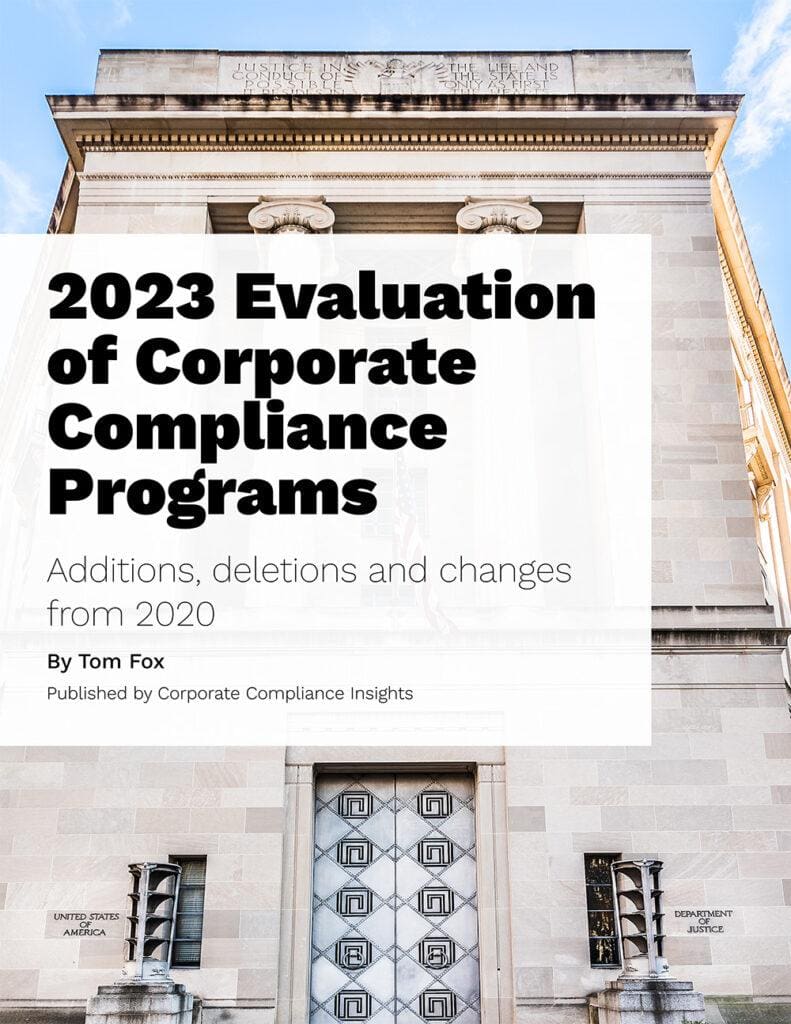 Fox_2023 Evaluation of Corporate Compliance Programs_c