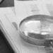 magnifying glass on numbers